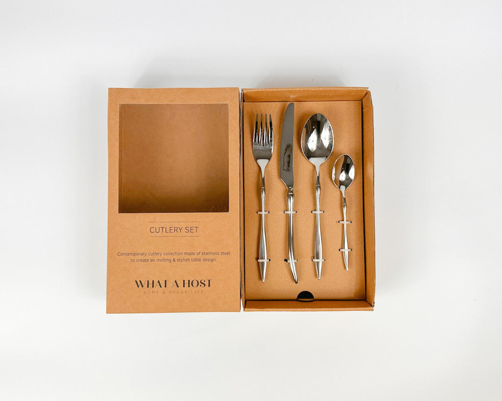 Monaco Silver Stainless Steel Cutlery Sets x16/24 pieces